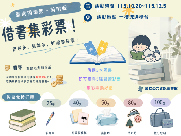 【台灣閱讀節・前哨戰】借書集彩票！