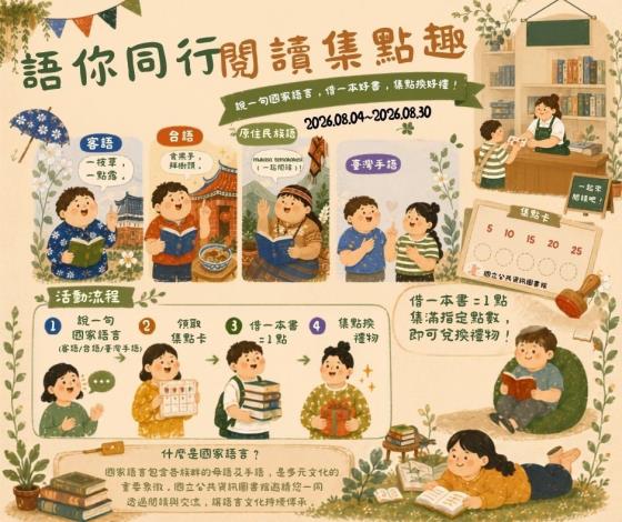 【語你同行．閱讀集點趣】國家語言借閱活動